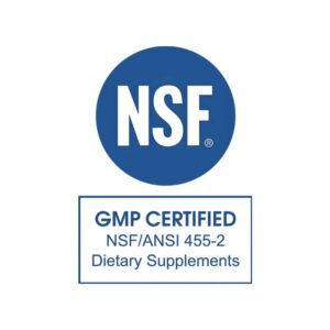 NSF-GMP: National Sanitation Foundation Good Manufacturing Practices.